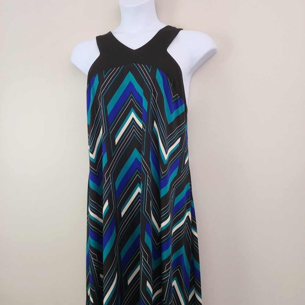 NY COLLECTION Size 3X Multi Zig-Zag Striped Back Keyhole Halter Maxi Dress NWT - Picture 3 of 7